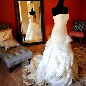 NWT White by Vera Wang Organza Trumpet Wedding Dress Style VW351011 - Size 4!